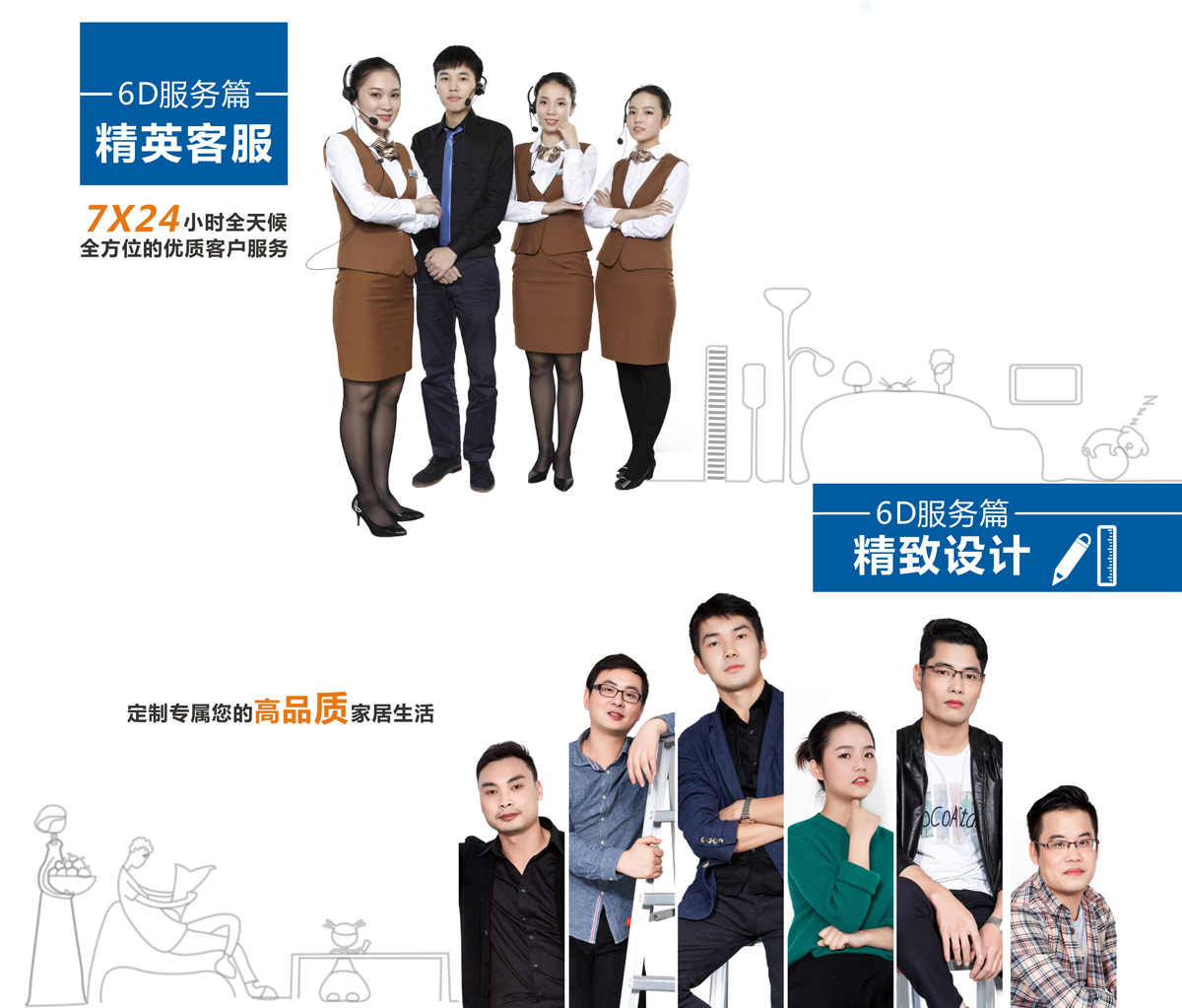 家具安裝服務(wù)6S服務(wù)標(biāo)準(zhǔn)1、精英客服,2、精致設(shè)計